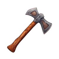 Ai generated axe with a wooden handle on a transparent background png