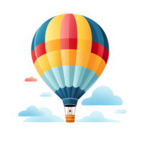 Ai generated hot air balloon flying in the sky with clouds png illustration