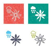 Flower with rain Vector Icon