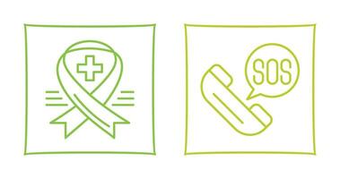 Ribbon and Sos Icon vector