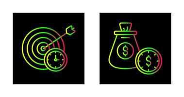 In Time and Time Is Money Icon vector