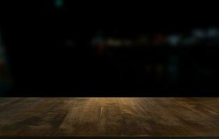 Empty wooden table in front of abstract blurred background of coffee shop . can be used for display or montage your products.Mock up for display of product photo