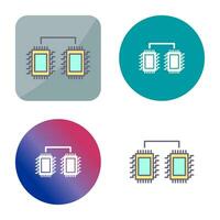 Processors Connected Vector Icon