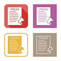 Unique Press Releases Vector Icon