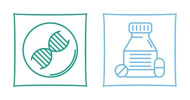 Dna and Tablets Icon vector