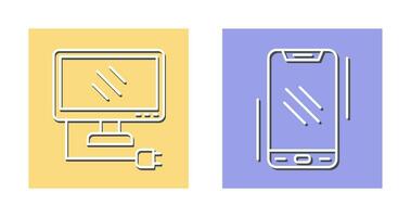 Monitor and Smartphone Icon vector