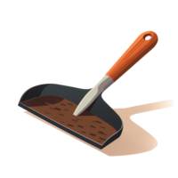 Ai generated shovel with a handle on a transparent background png