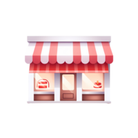 Ai generated business store front, cartoon png