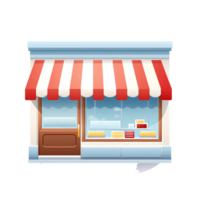 Ai generated business store front, cartoon png