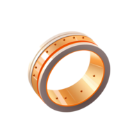 Ai generated illustration of a smart ring with a gold band and black dots png