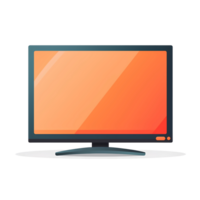 Ai generated flat tv screen with orange screen on transparent background png