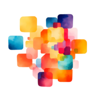 Ai generated abstract colorful squares on transparent background png