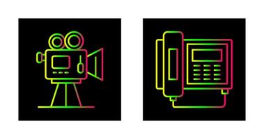 Movie camera and Telephone Icon vector