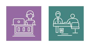 Employee and Evaluating work Icon vector