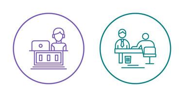 Employee and Evaluating work Icon vector