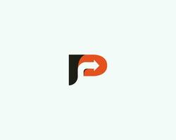 P Arrow Letter Logo vector