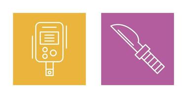 Diabetes Test and Knife Icon vector