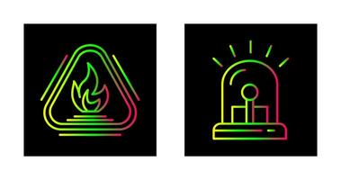 Caution Fire and Siren Icon vector