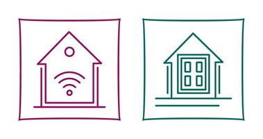 Smart Home and Window Icon vector