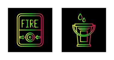 Fire Button and Water Bucket Icon vector