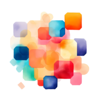 Ai generated abstract colorful squares on transparent background png