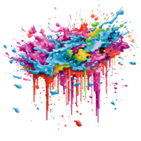 Ai generated colorful paint splashes on a transparent background png