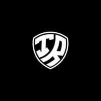 IR Initial Letter in Modern concept Monogram Shield Logo vector
