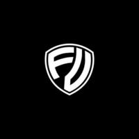 FV Initial Letter in Modern concept Monogram Shield Logo vector