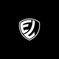 EL Initial Letter in Modern concept Monogram Shield Logo vector