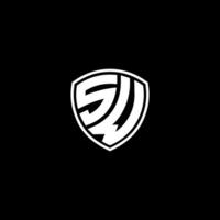 SW Initial Letter in Modern concept Monogram Shield Logo vector