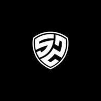 SZ Initial Letter in Modern concept Monogram Shield Logo vector