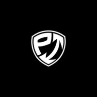 PI Initial Letter in Modern concept Monogram Shield Logo vector