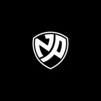 NP Initial Letter in Modern concept Monogram Shield Logo vector