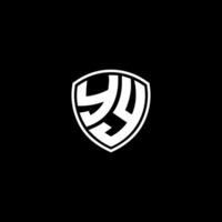 YY Initial Letter in Modern concept Monogram Shield Logo vector