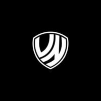 VN Initial Letter in Modern concept Monogram Shield Logo vector