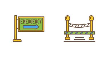 Emergency Sign and Do Not Cross Line, Icon vector