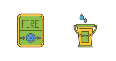 Fire Button and Water Bucket Icon vector