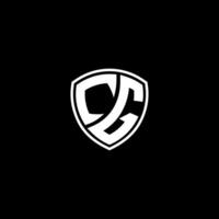 CG Initial Letter in Modern concept Monogram Shield Logo vector