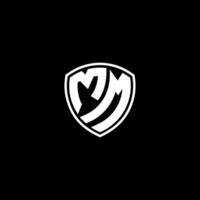 MM Initial Letter in Modern concept Monogram Shield Logo vector