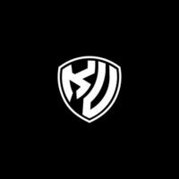 KV Initial Letter in Modern concept Monogram Shield Logo vector