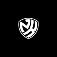 NX Initial Letter in Modern concept Monogram Shield Logo vector