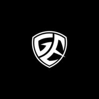 GE Initial Letter in Modern concept Monogram Shield Logo vector