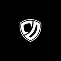 CO Initial Letter in Modern concept Monogram Shield Logo vector