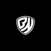 BN Initial Letter in Modern concept Monogram Shield Logo vector