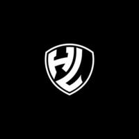 HL Initial Letter in Modern concept Monogram Shield Logo vector