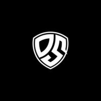 DS Initial Letter in Modern concept Monogram Shield Logo vector