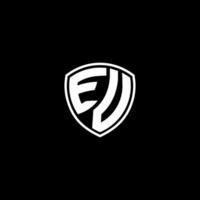 EV Initial Letter in Modern concept Monogram Shield Logo vector