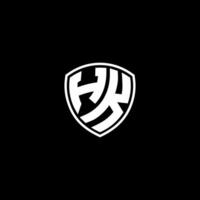 HK Initial Letter in Modern concept Monogram Shield Logo vector