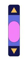 Vertical scroll bar 2D linear cartoon object. Old fashioned style scroller web scrollbar isolated line vector element white background. Retro 80s slider control color flat spot illustration