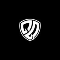 QQ Initial Letter in Modern concept Monogram Shield Logo vector